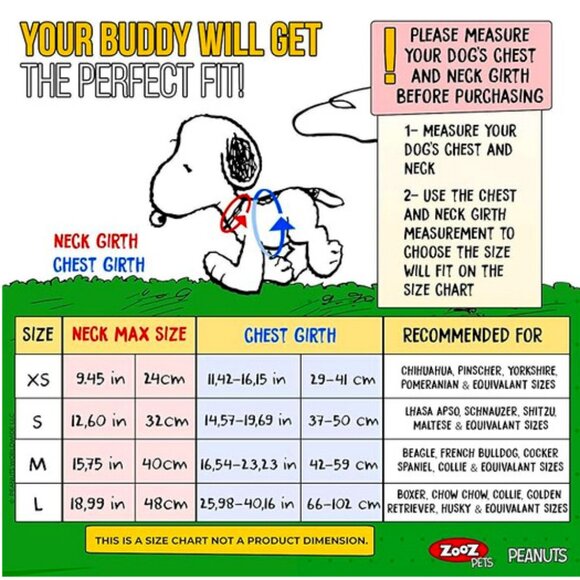 NWT ~ Zoozpets Snoopy Dog Breathable Harness Charlie Brown Yellow (Size: Medium) - Picture 6 of 7